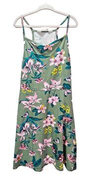 H&M Dress Size 8-10Y Girls Floral Green Racerback Tea Dress Vibes Mini Dress